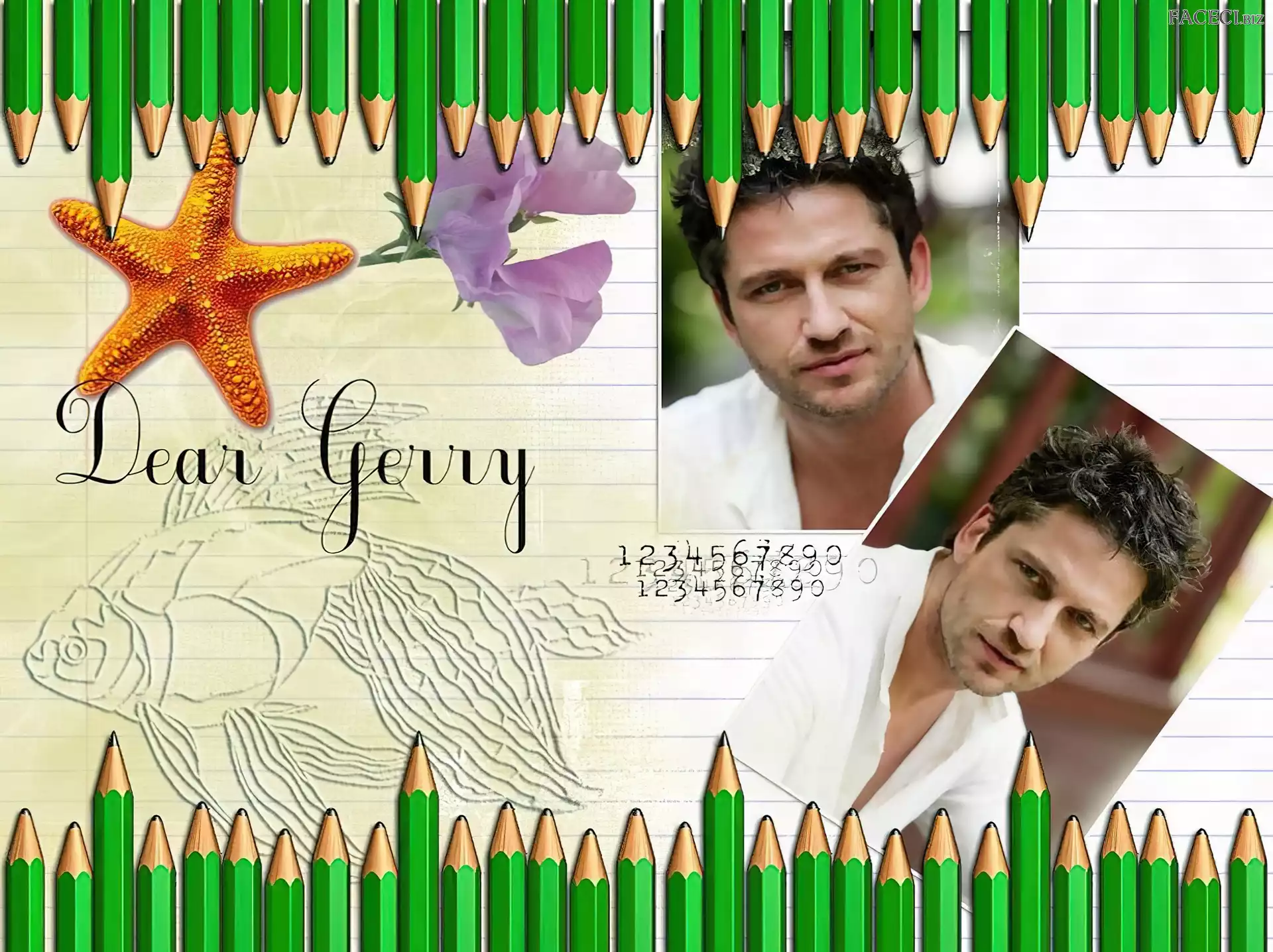 gwiazda, Gerard Butler, ołówek